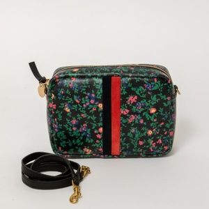 CLARE V - "MIDI SAC" FLORAL DESERT STRIPE
